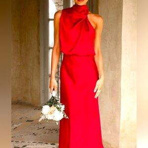 Pretty Garden Red asymmetrical dress size smalll